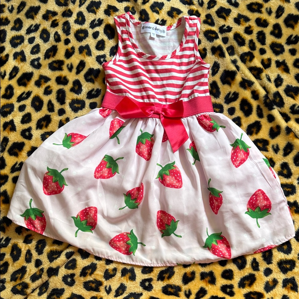 Size 4 Girls' Strawberry Print Dress